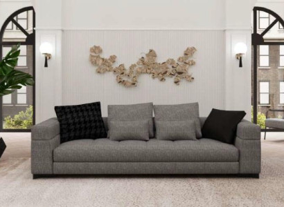 Gray sofa three seater living room seating furniture wooden frame sofa collection